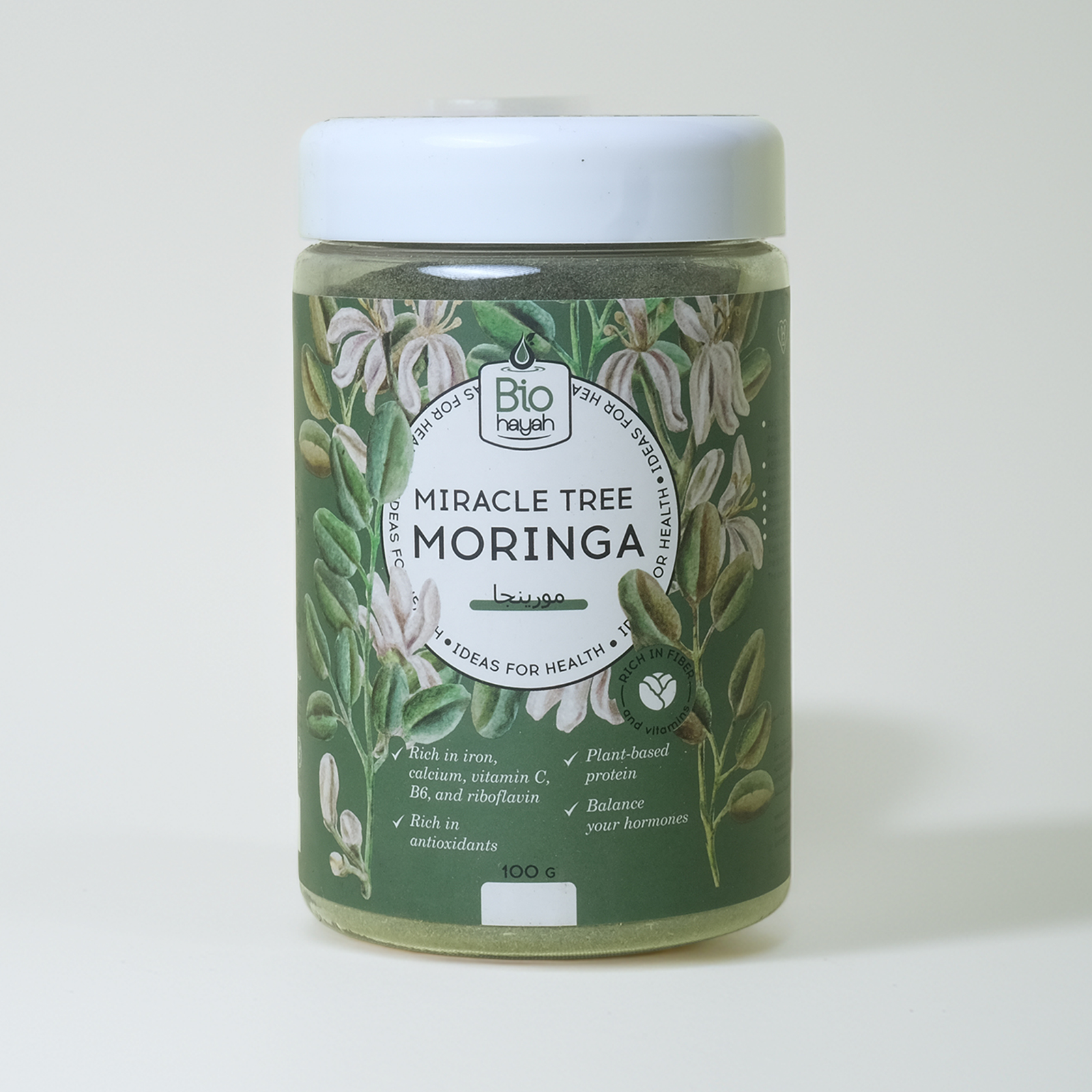 Biohayah, Moringa Powder - 100 g - مسحوق المورينجا