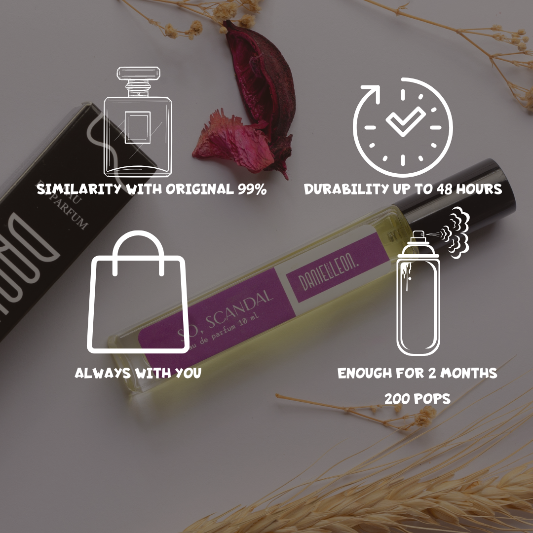 Daniel Leon, inspired perfume by So Scandal, Bold Floral Perfume for Women with Tuberose & Raspberry Notes tester, 10 ml - الصورة 3