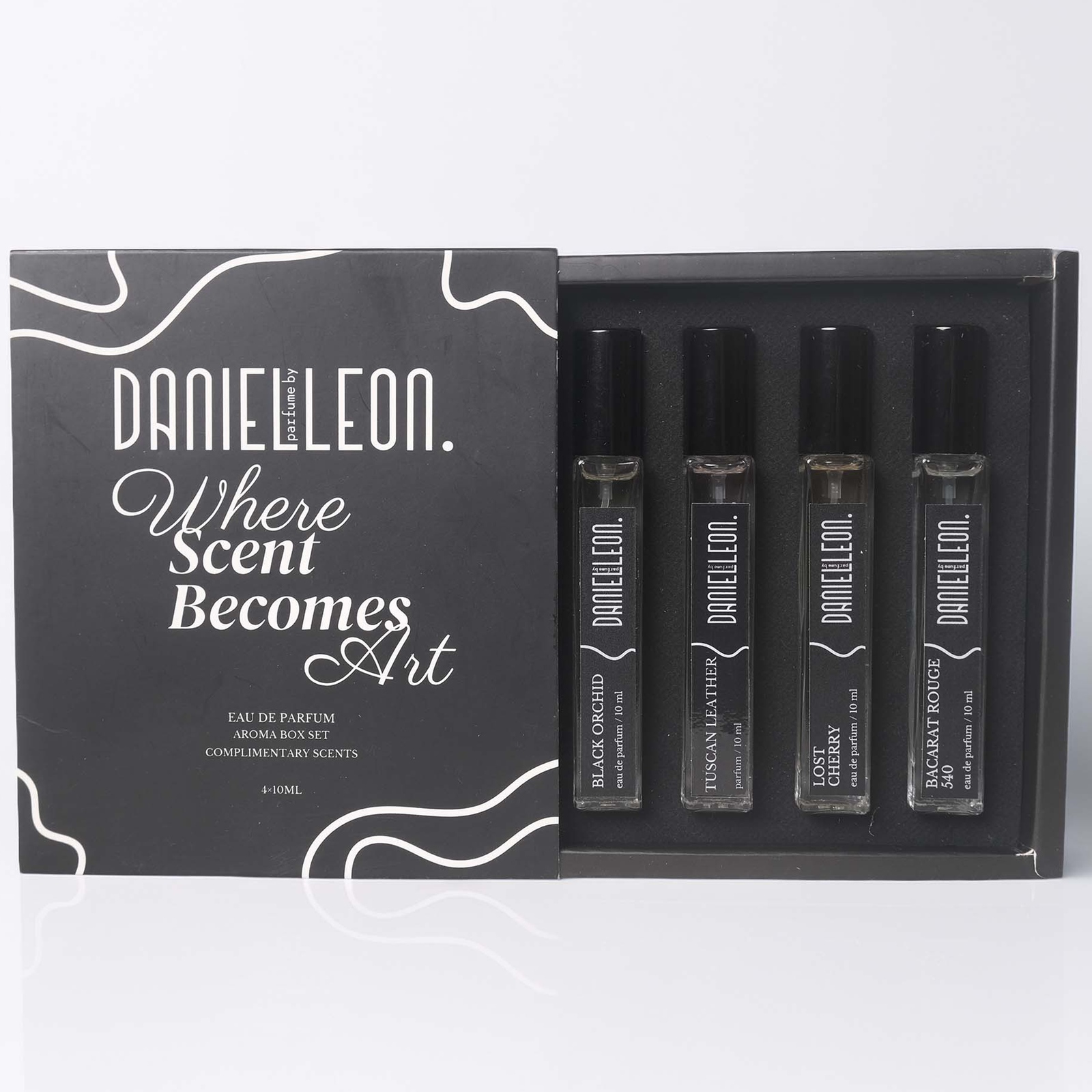 Daniel Leon, Unisex Tester perfume Package, Baccarat Rouge 540, LOST CHERRY, BLACK ORCHID, & TUSCAN LEATHER 10 ml