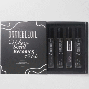 Daniel Leon Men’s Perfume Gift Set | 4×10ml Inspired Fragrance Sprays | 1 Million, 212 VIP, Bad Boy & Bleu de Blue | Long-Lasting