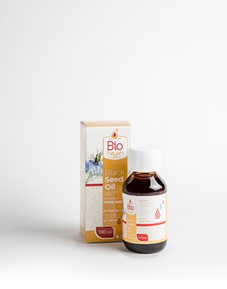 100ml power of three seeds black seed oil bottle with product box private label example biohayah
